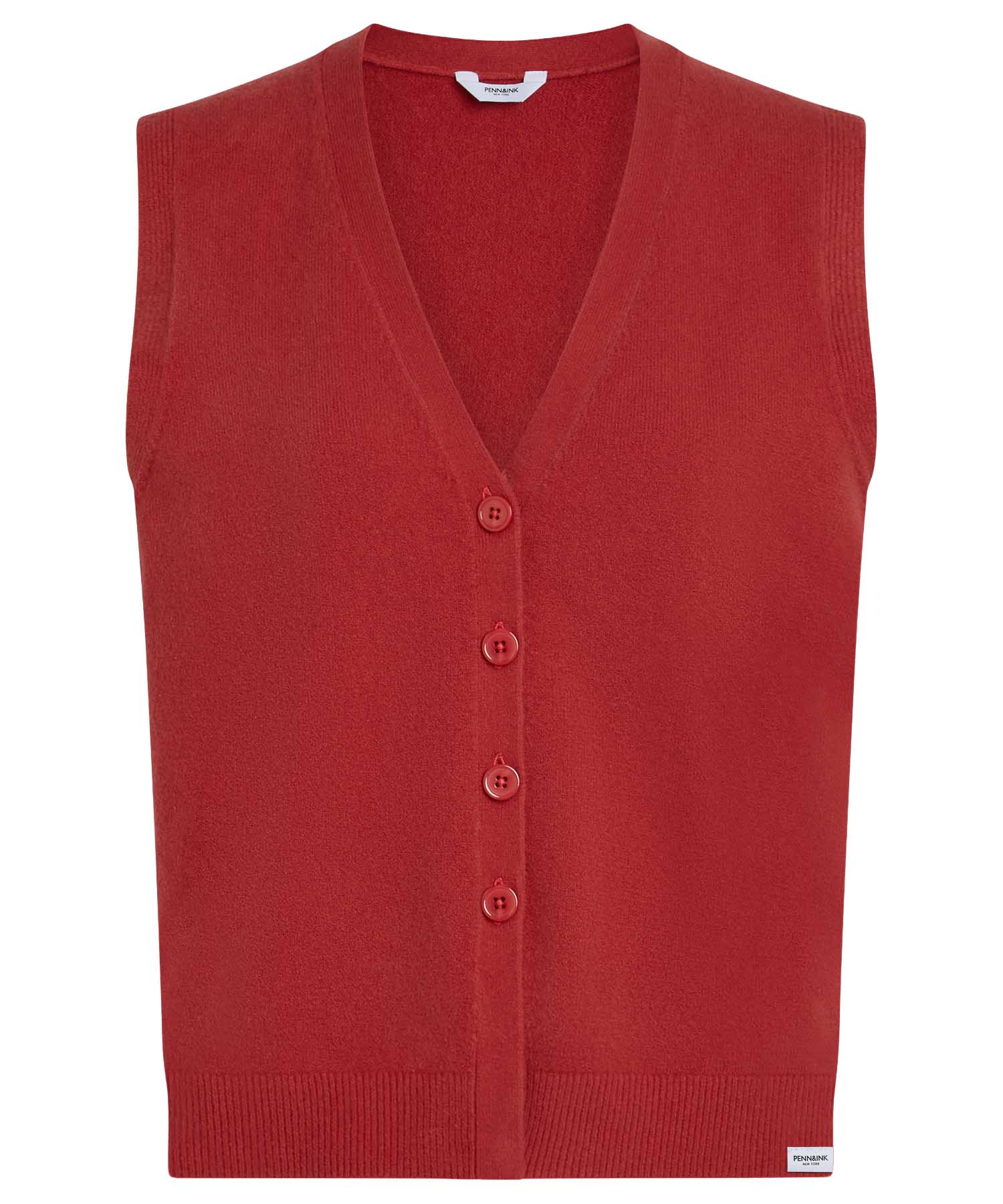 PENN&INK N.Y Strickweste in Cardinal | Oversized Damenweste
