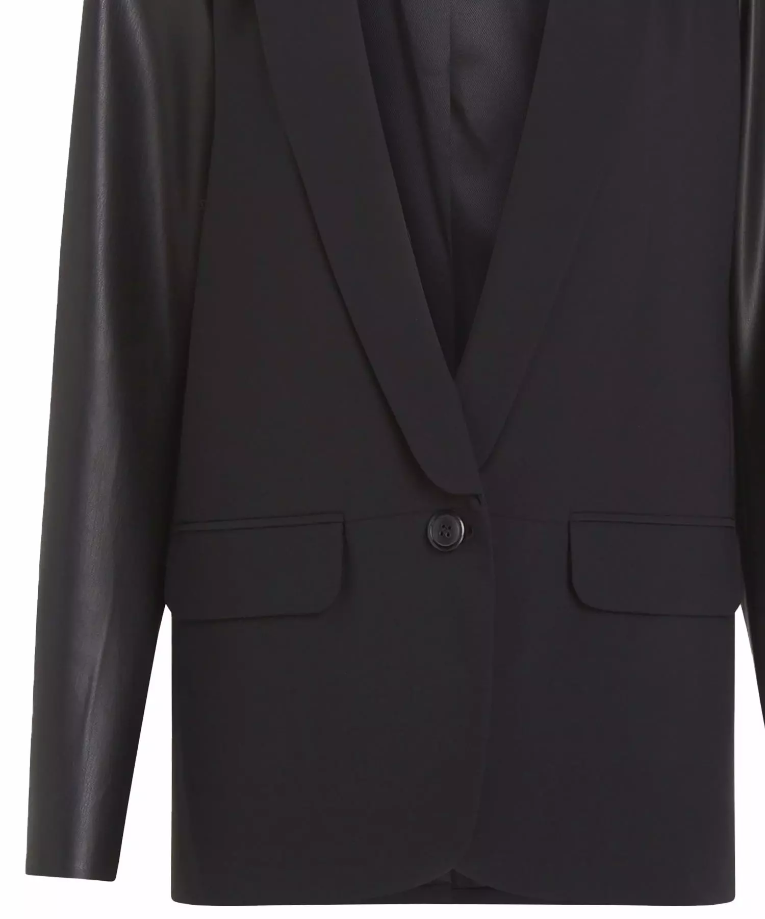 Penn and Ink Blazer im Materialmix in schwarz