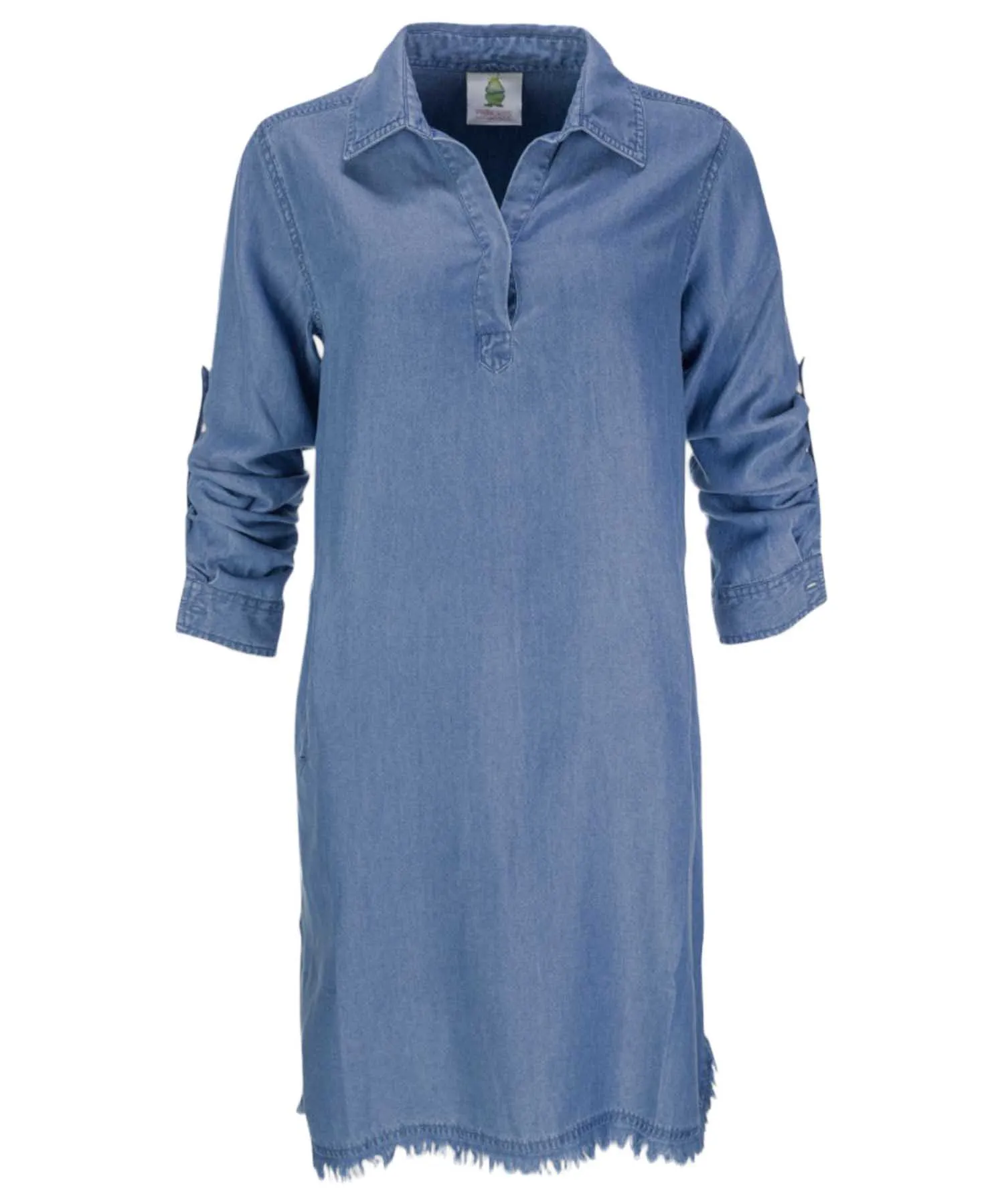 Princess goes Hollywood Lyocell Blusenkleid mit Fransen in Washed Denim