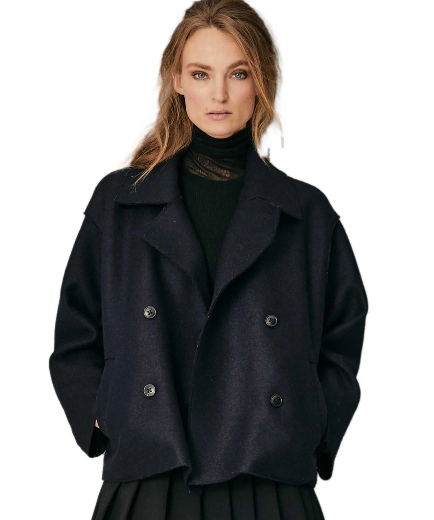 Blonde No. 8 lässig-leichte Jacke in schwarz aus reiner Wolle