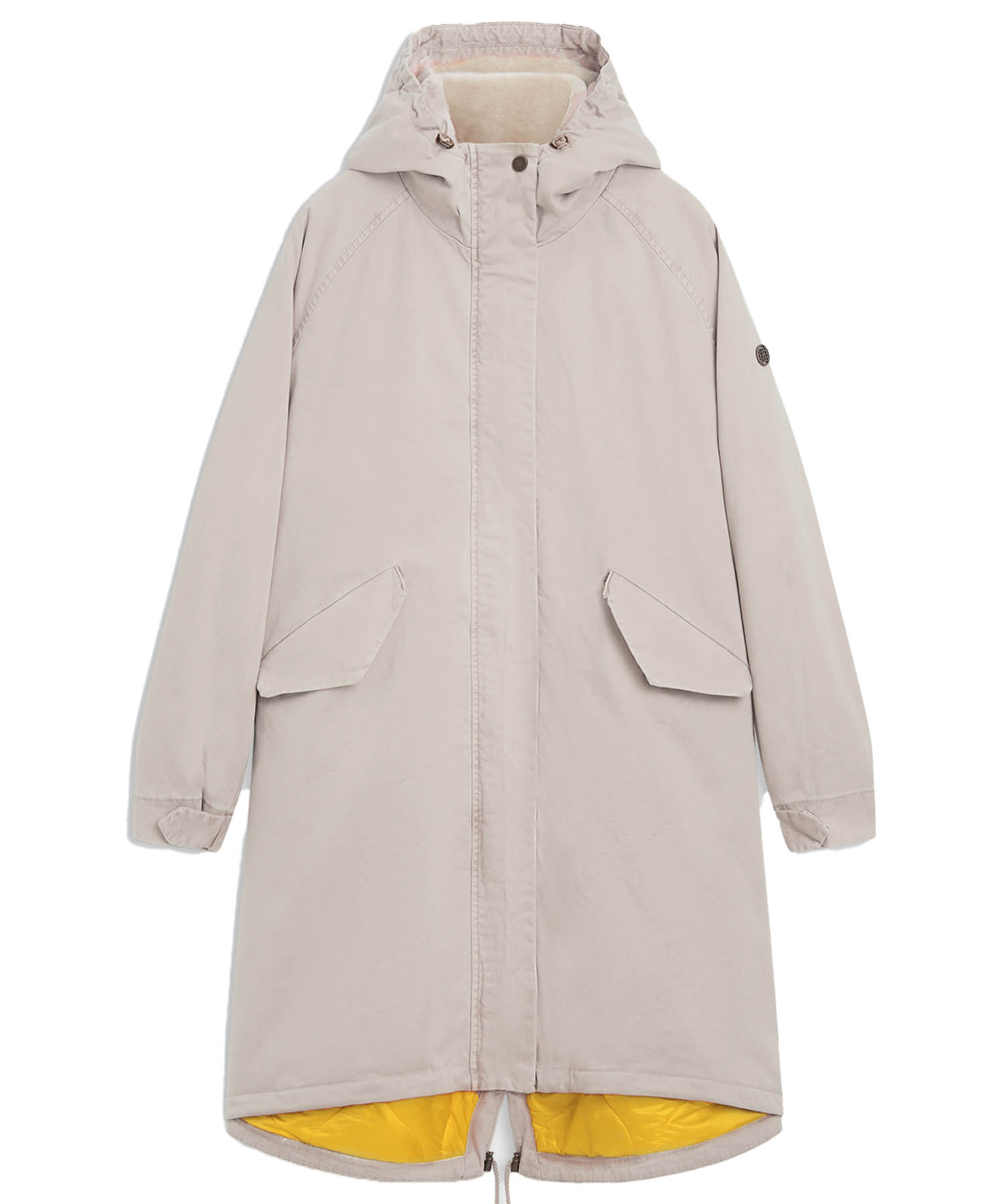 Blonde Parka in sand aus Baumwolle