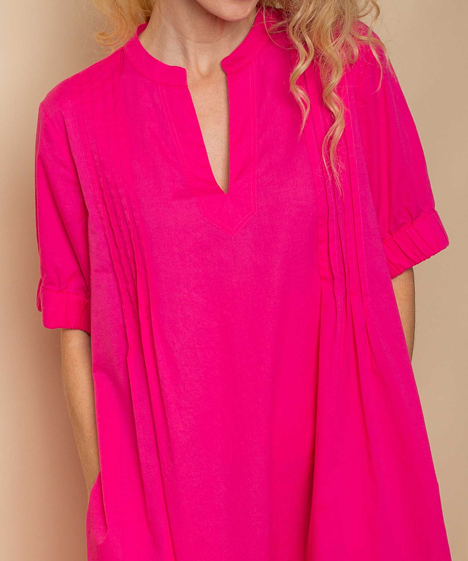 Emily van den Bergh Sommerkleid aus Baumwolle in leuchtendem Magenta | Modehaus Wörmann