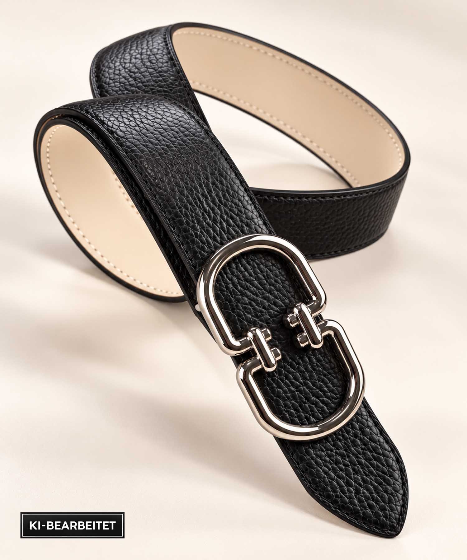 Ledergürtel aus Rindsleder 4 cm mit Doppelschließe | Modehaus Wörmann