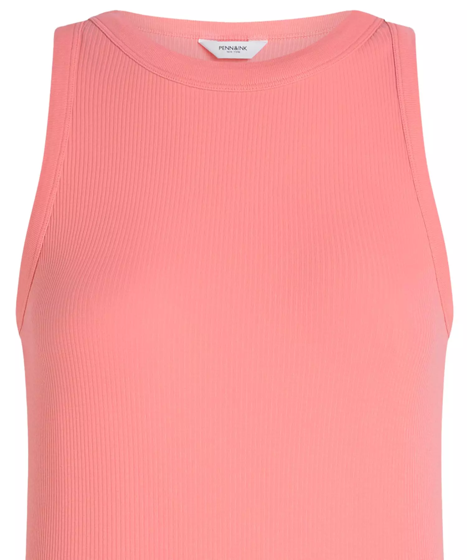 Penn and Ink Top aus Baumwolle in Rippenstruktur in wildrose