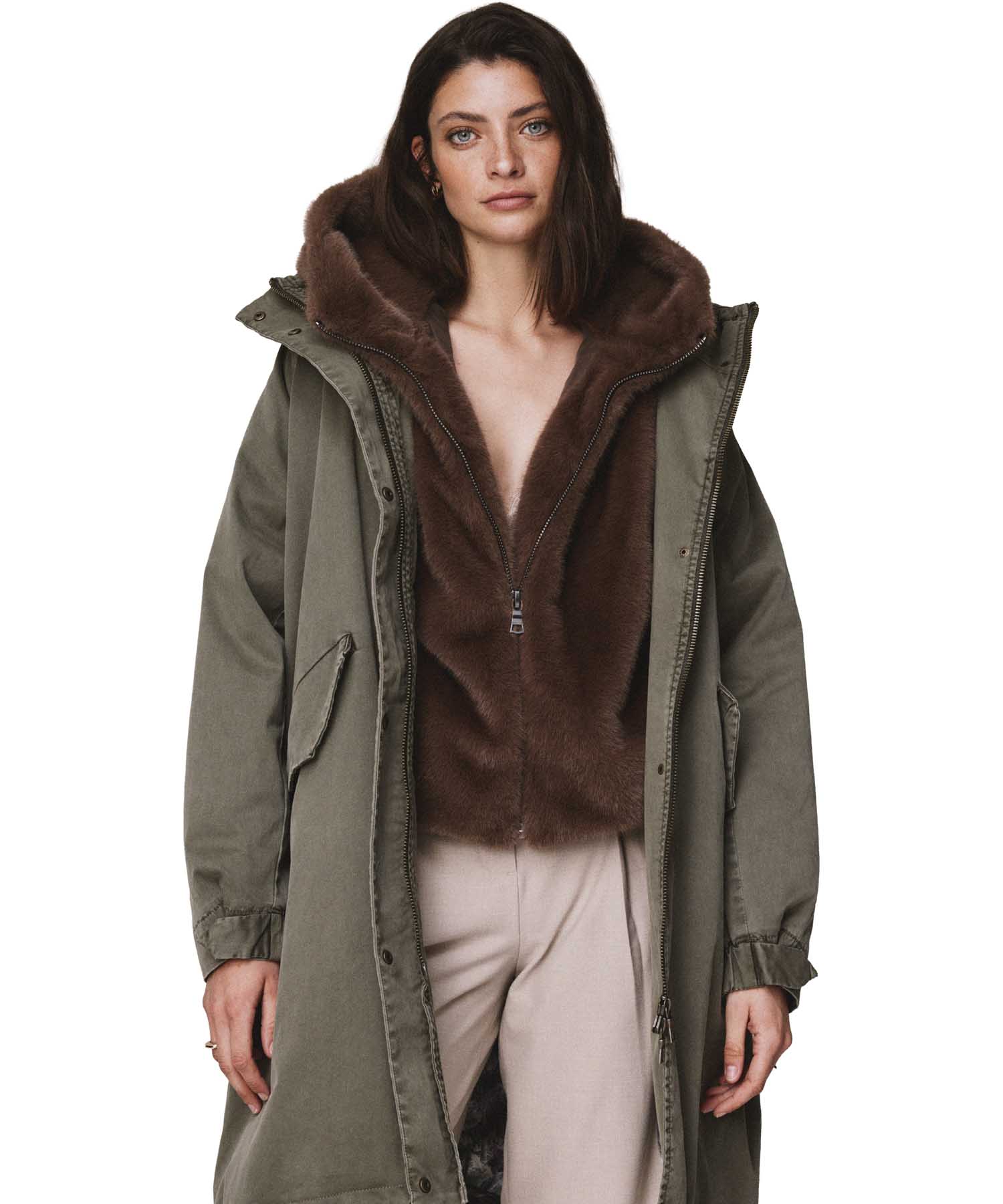 Blonde No. 8 Webpelz Weste Ashley in Dunkelbraun