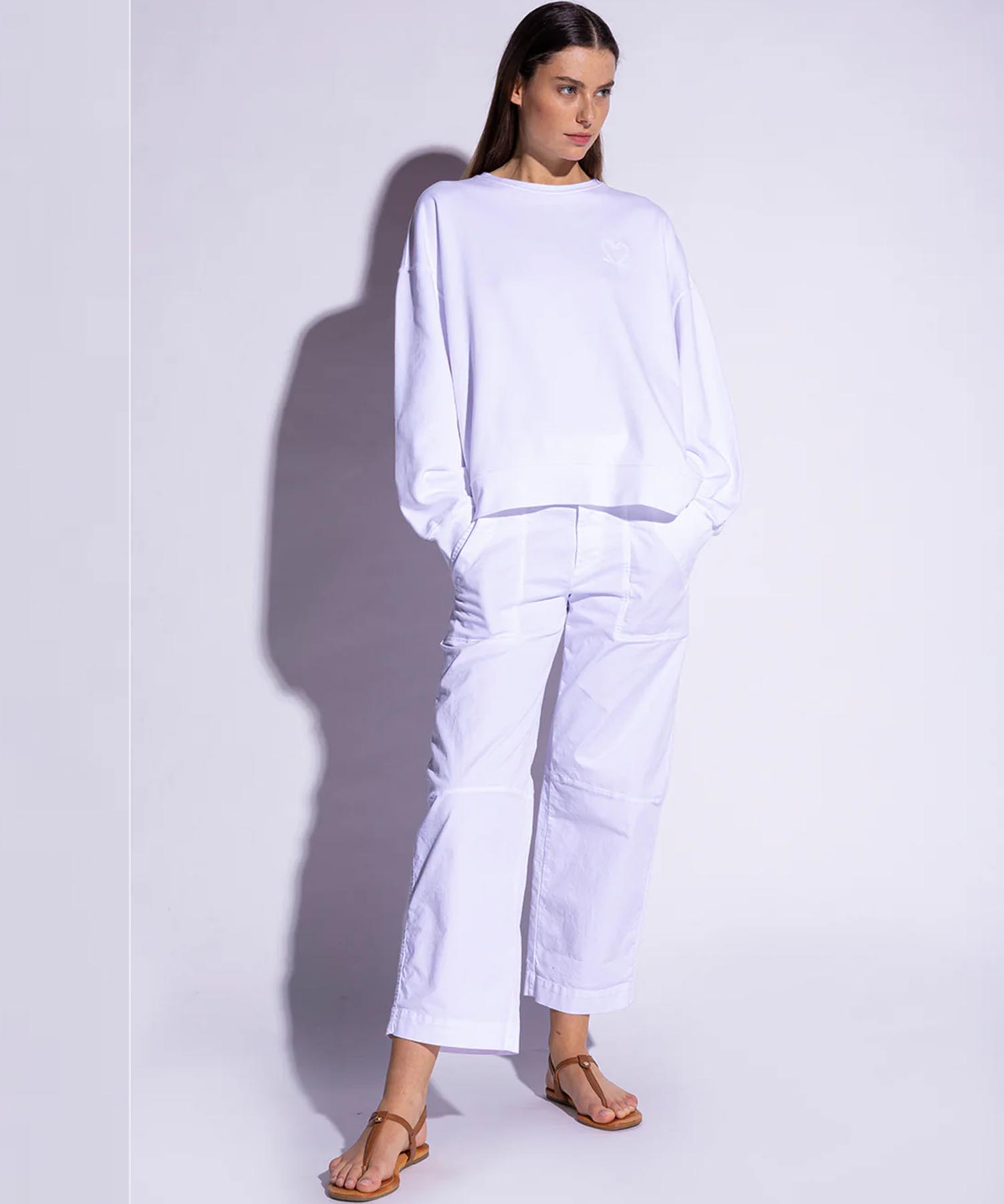 You Too Sweatshirt Tessa aus Baumwolle in weiss