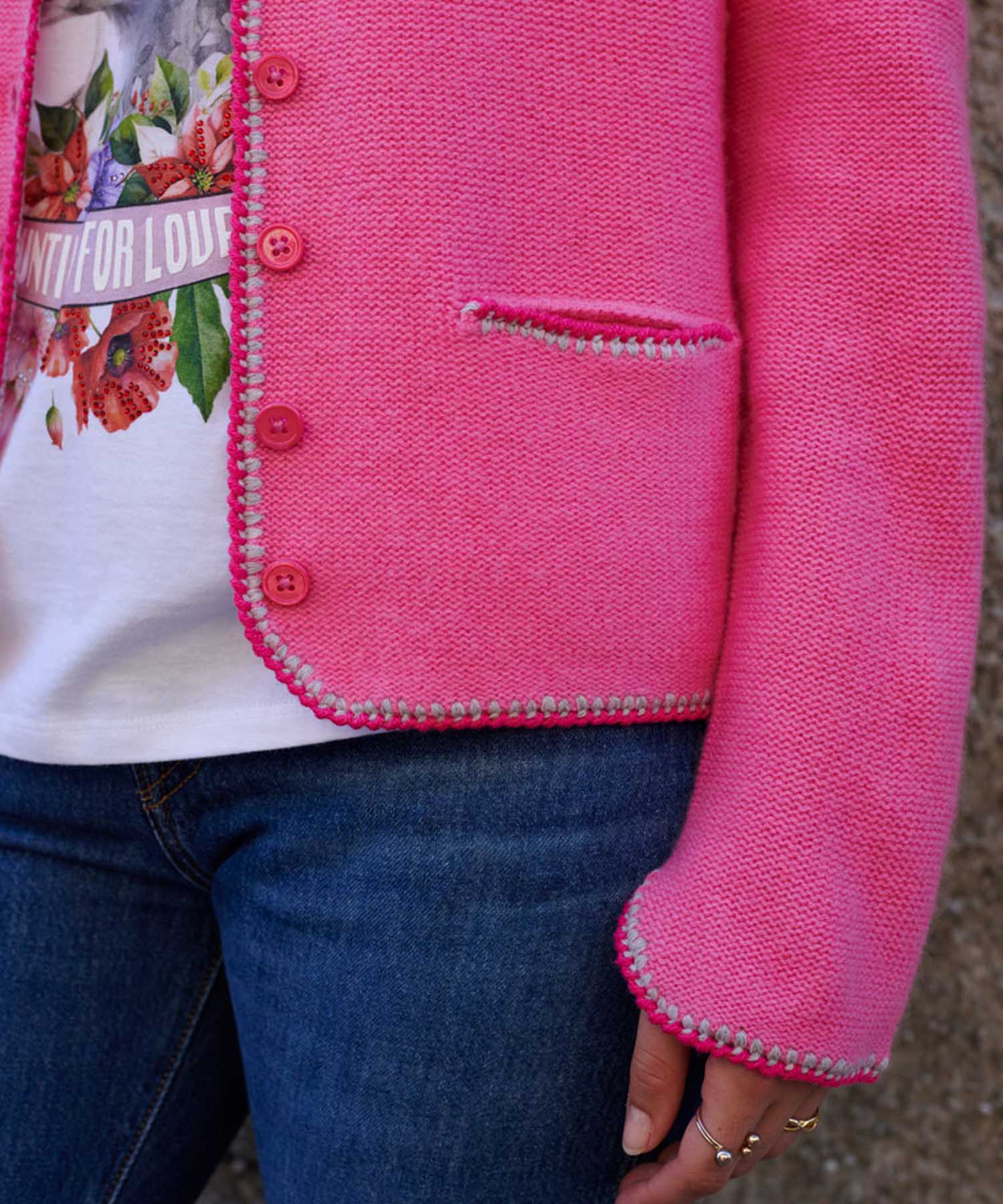 Princess goes Hollywood Cardigan aus Wolle-Cashmere in pink