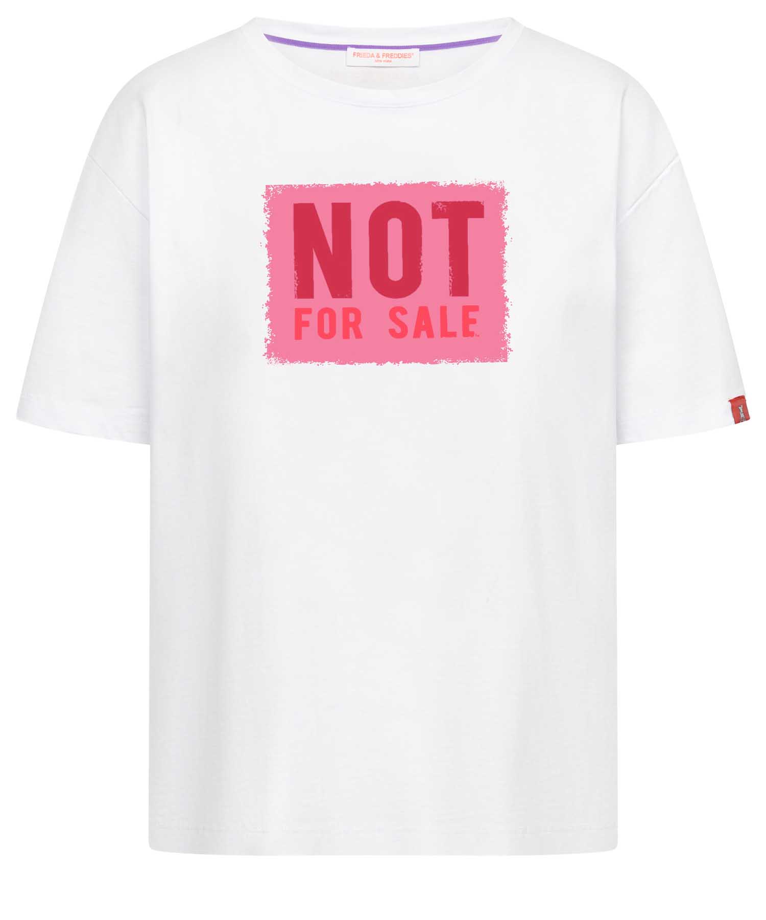 FRIEDA & FREDDIES T-Shirt „Not for Sale“ – Weiß mit pinkem Print
