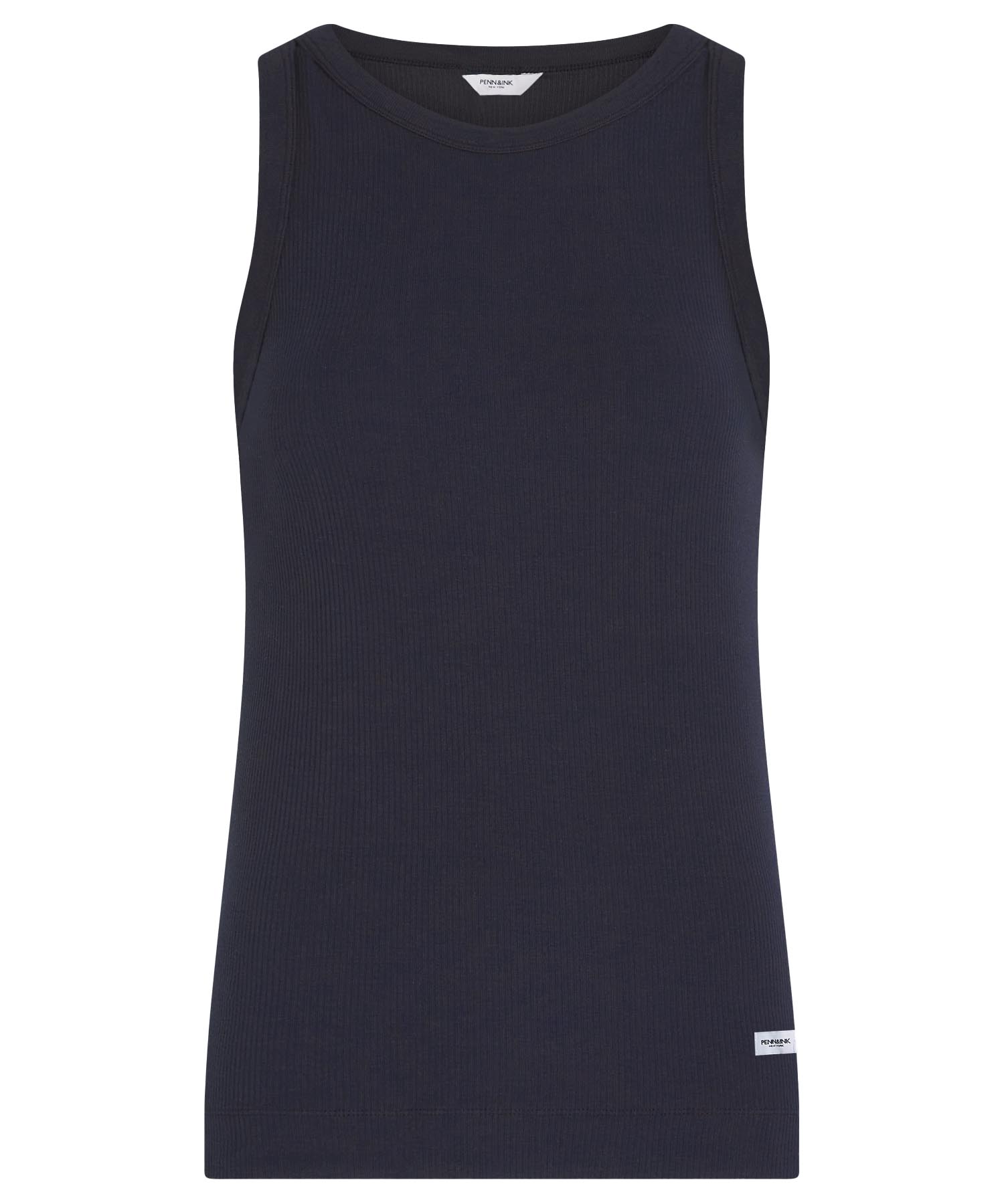PENN&INK N.Y Top aus Baumwolle in Rippenstruktur in navy