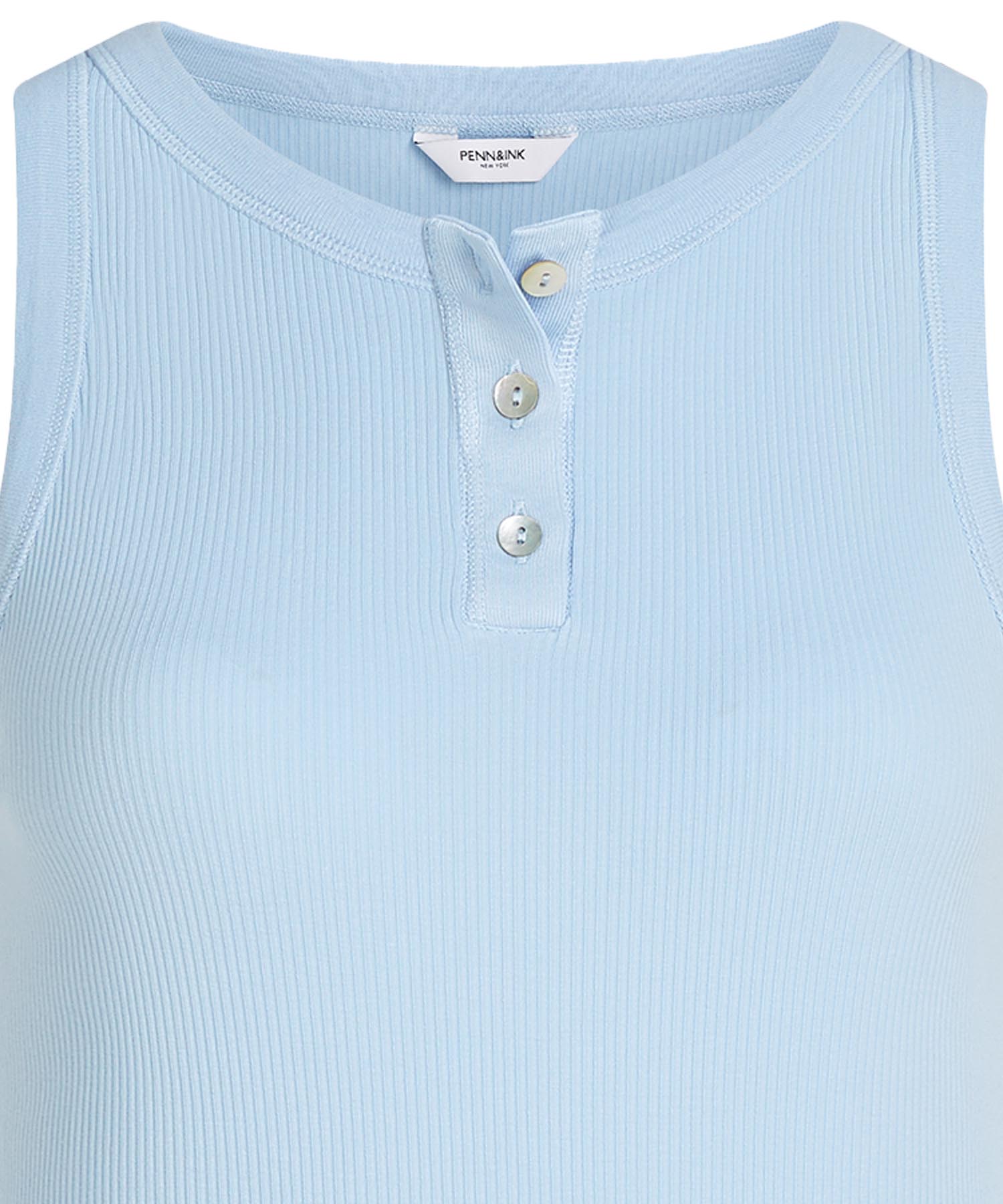 Penn & Ink Top  – Rippjersey Damen Top mit Knopfleiste