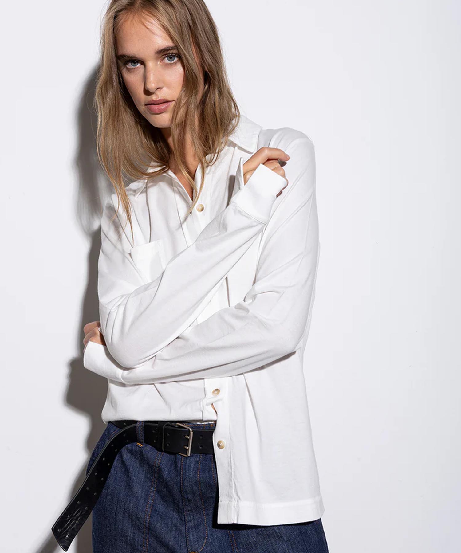 Bluse aus Jersey in offwhite
