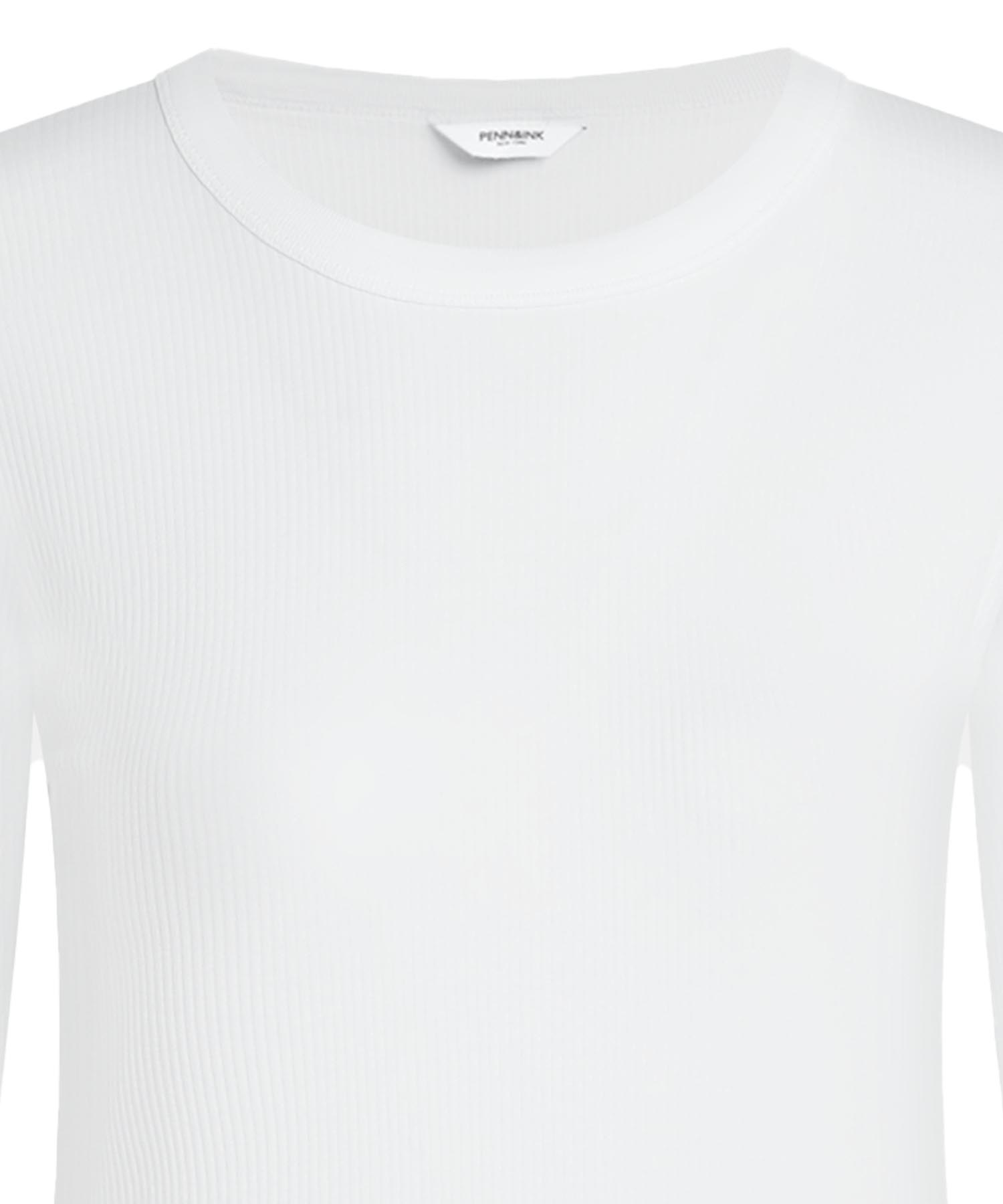 PENN&INK N.Y Shirt in Rippenstruktur mit langem Arm in weiss