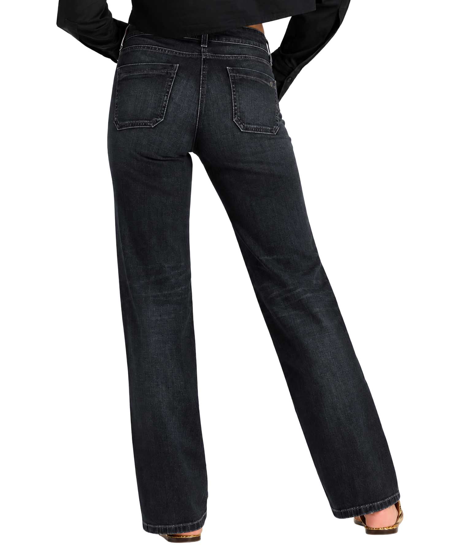 Cambio Jeans Tess Wide Leg in Black Black Denim | Modehaus Wörmann