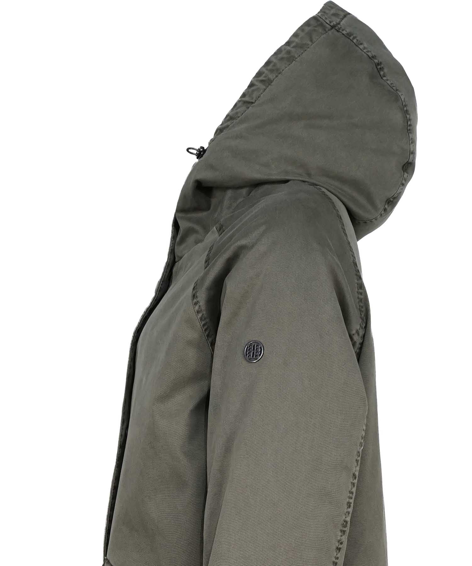 Blonde No. 8 Parka Emma in khaki mit Webpelzbesatz