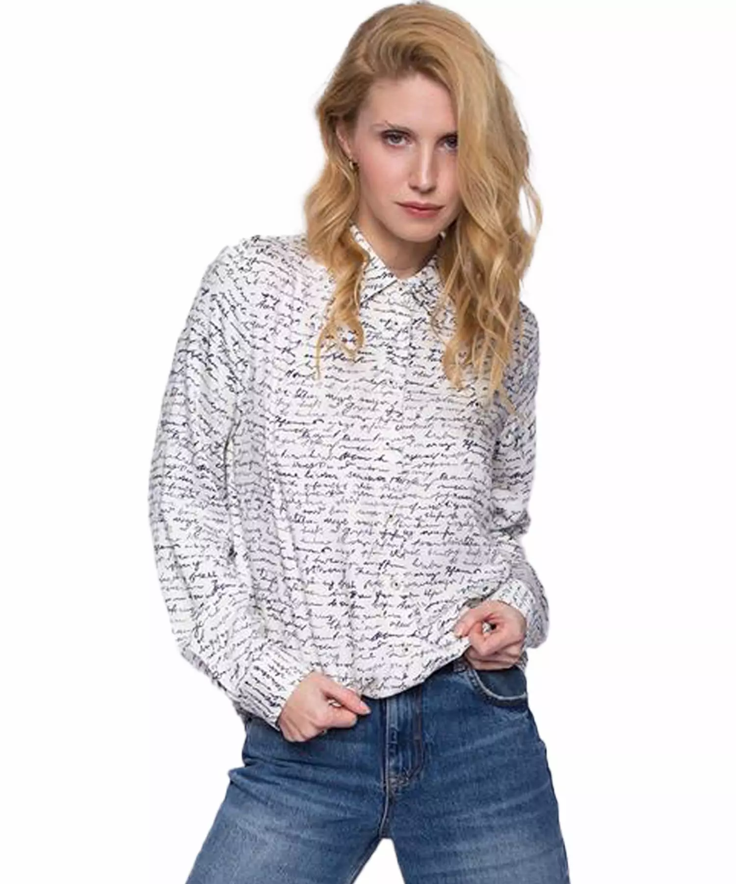 Emily van den Bergh Bluse mit Letter Print auf Viskose