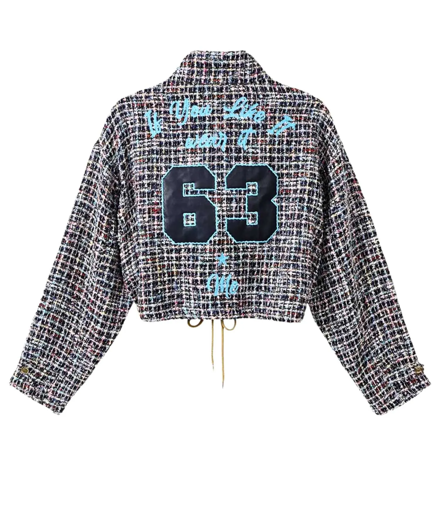 ME369 Ivy Jacke in Midnight Blue – sportiver Statement-Blouson im edlem Tweed-Look