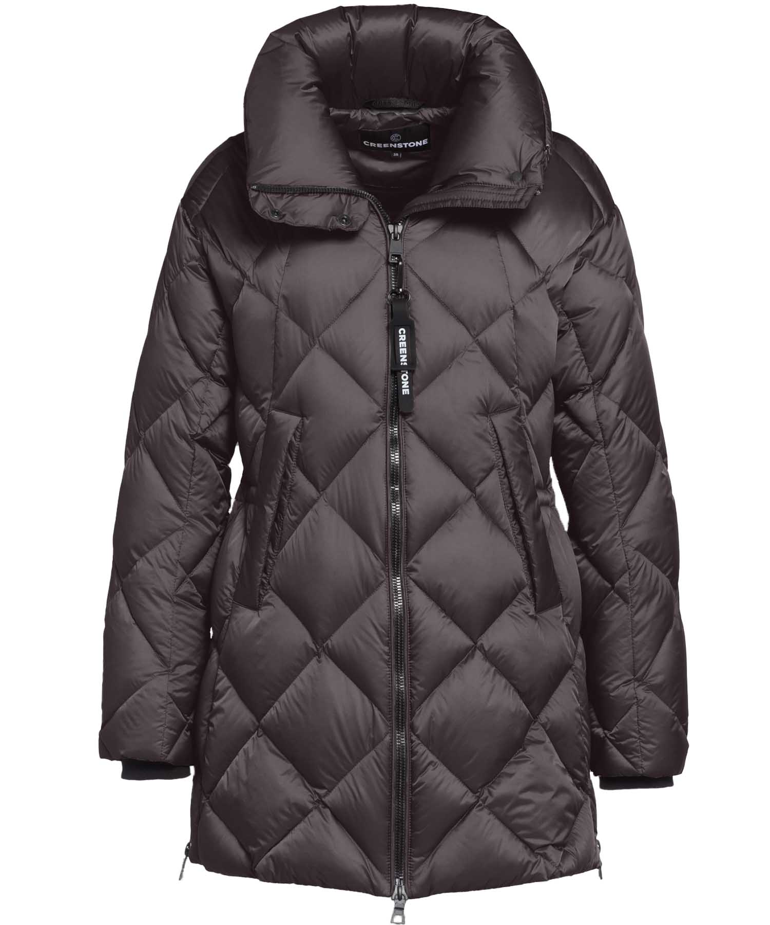 Creenstone Daunen Jacke Hannah in dunkelbraun