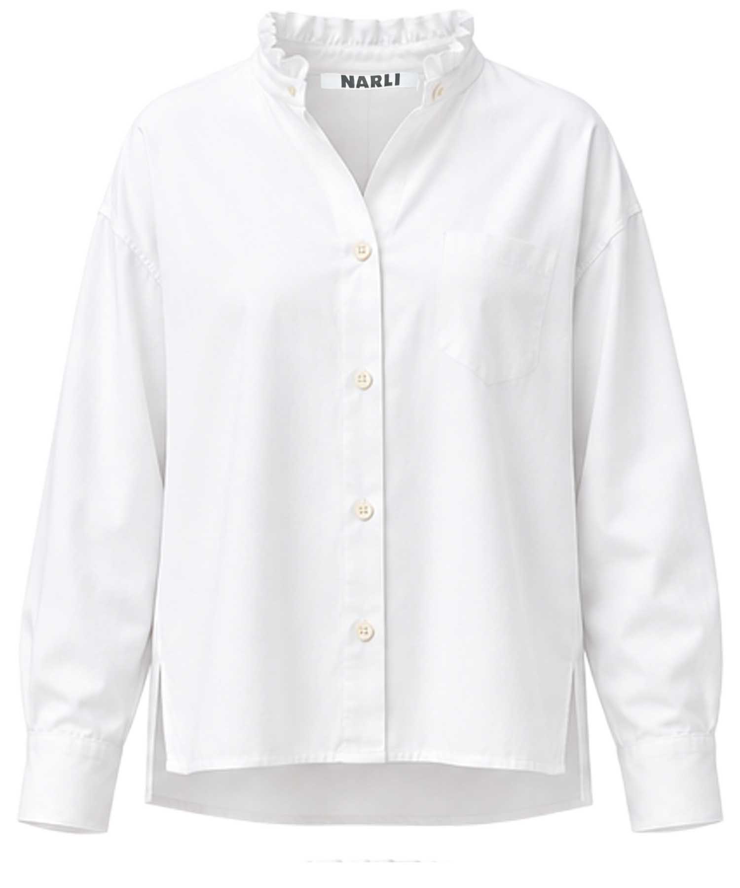 NARLI COLLECTION Oversize-Bluse in Weiß aus reiner Baumwolle