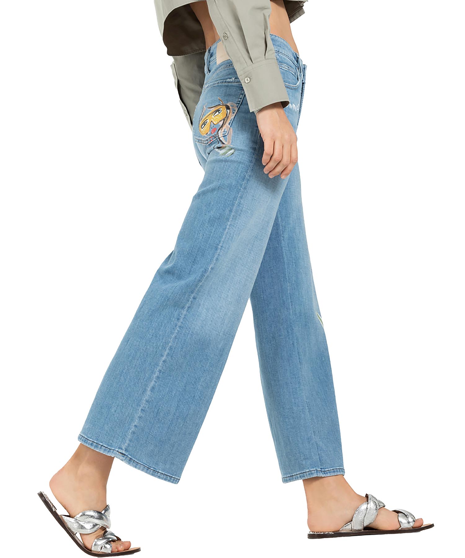 Cambio Jeans Palazzo | weite Jeans mit Motiv der Künstllerin Lilli Grill Cambio Jeans Palazzo | weite Jeans mit Motiv der Künstllerin Lilli Grill