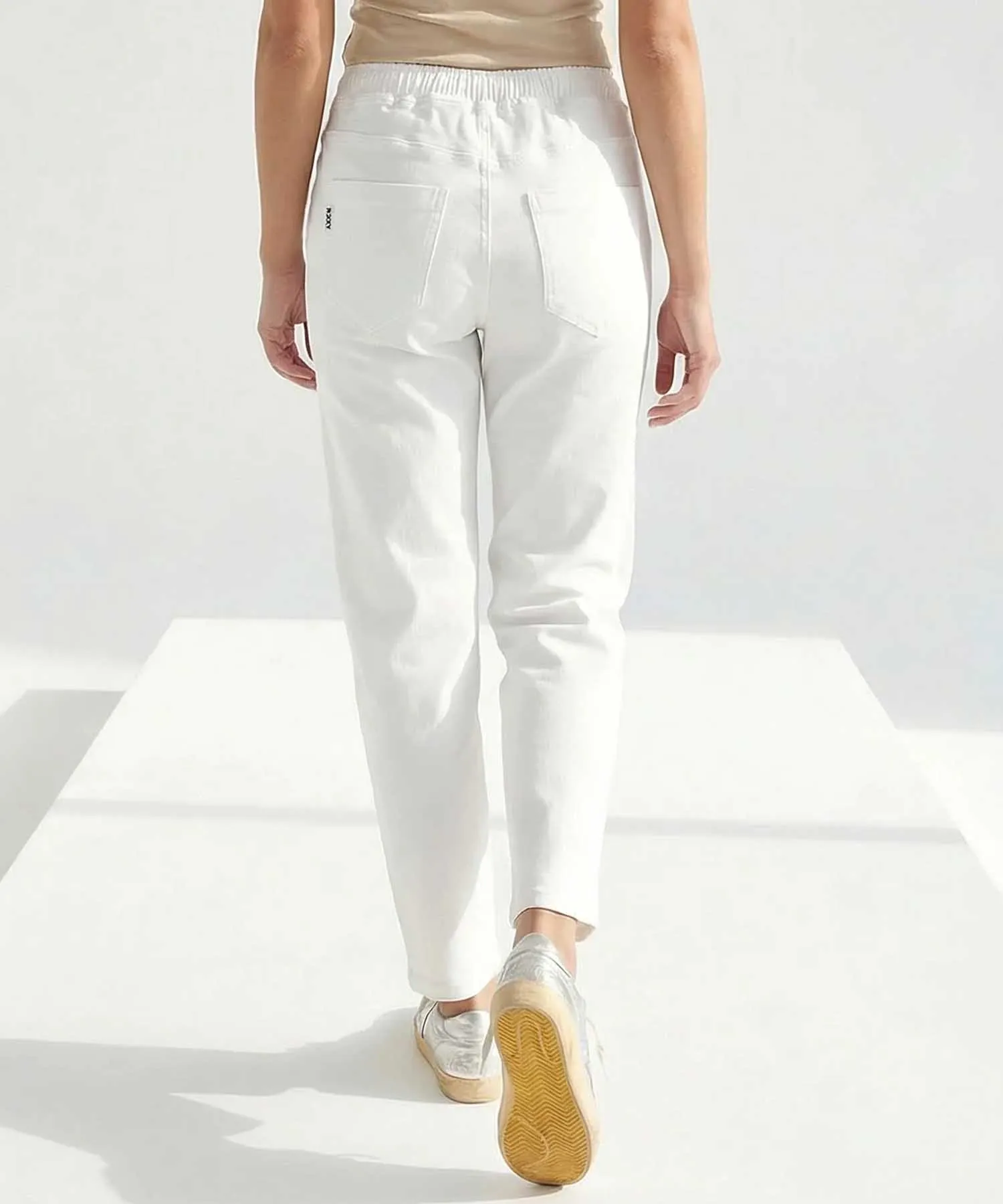 YOU TWO Hose im Materialmix in weiss