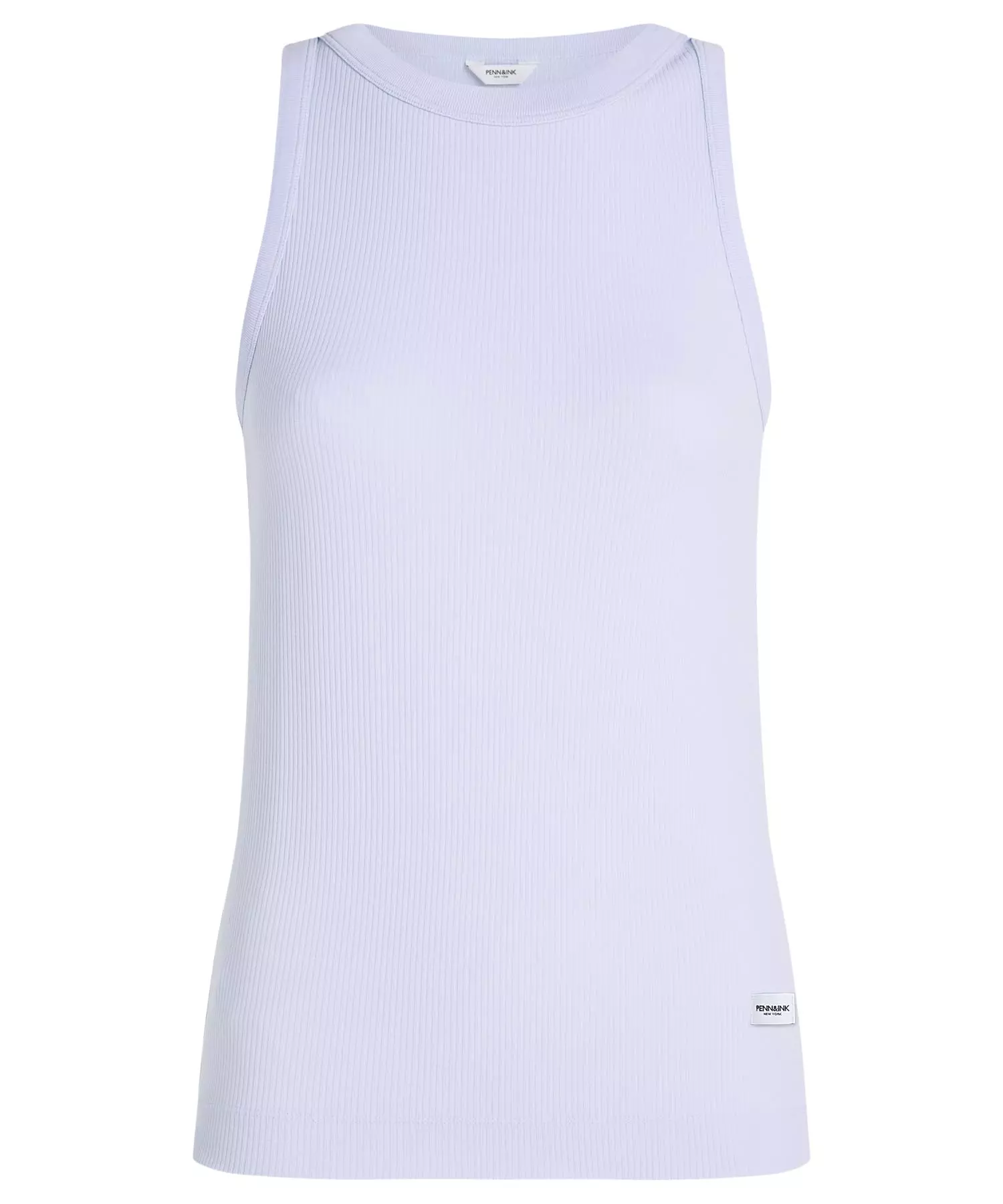 Penn and Ink Top aus Baumwolle in Rippenstruktur in airblue