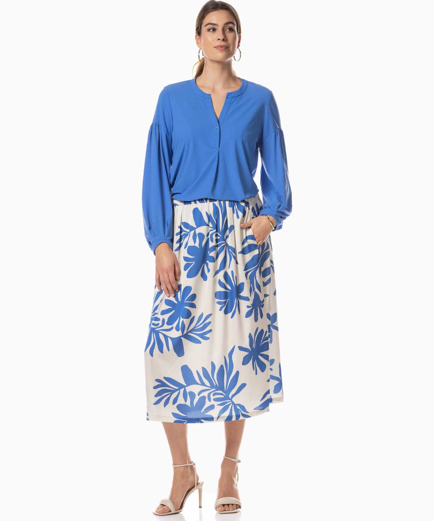 Japan TKY Bluse Byaku in Hawaiian Ocean | Modehaus Wörmann
