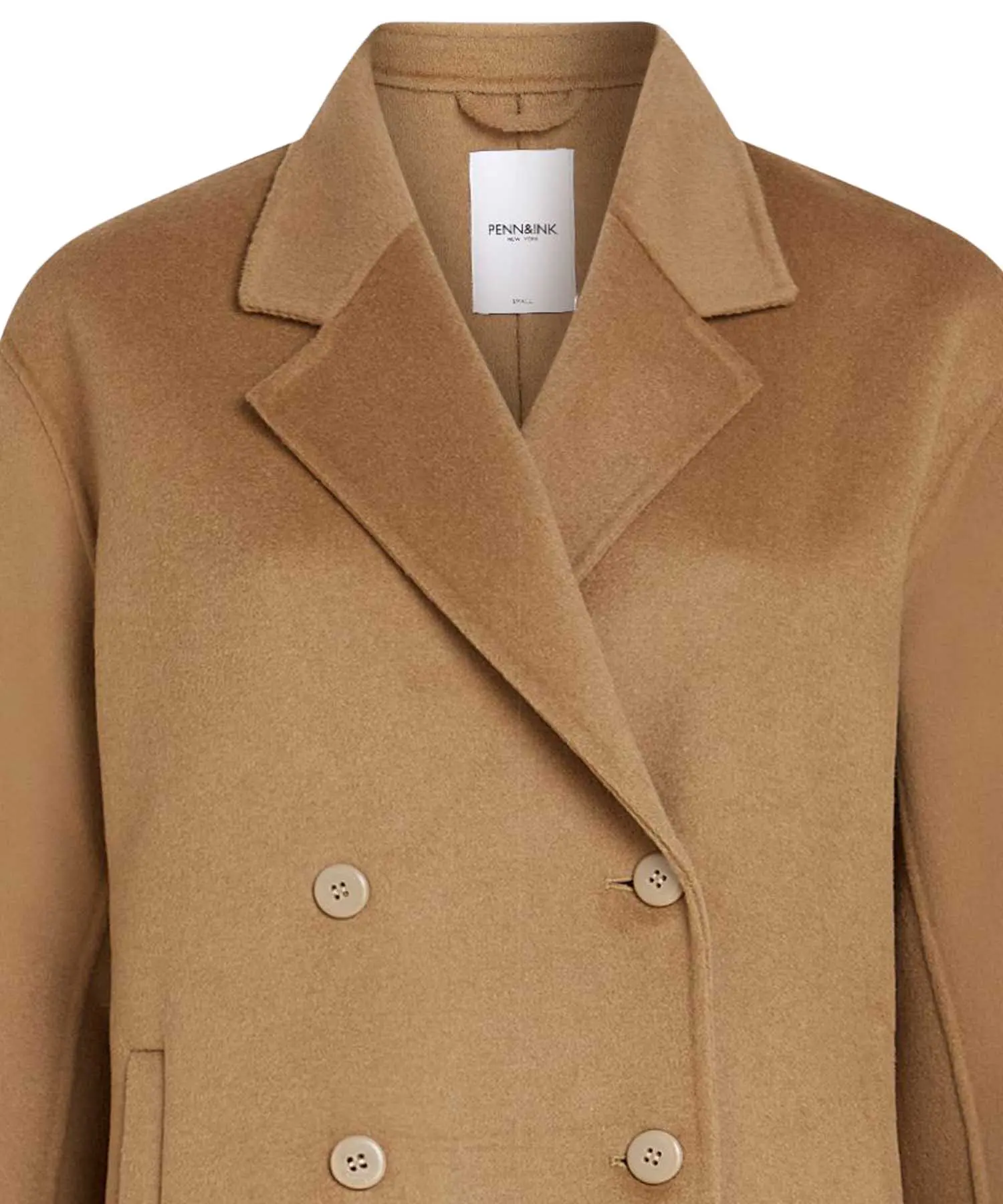 Penn and Ink Mantel aus Wolle in camel