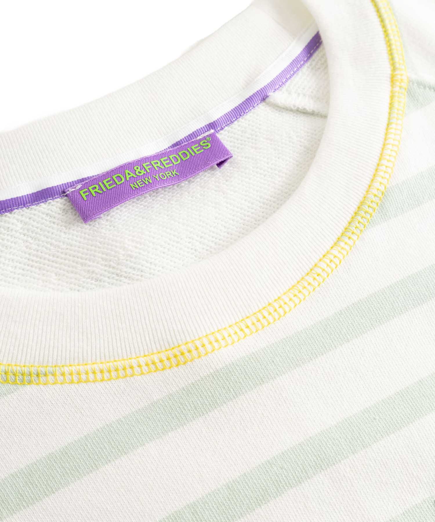 Frieda & Freddies Sweatshirt  – Gestreift mit Herz & Miami Beach Club Print