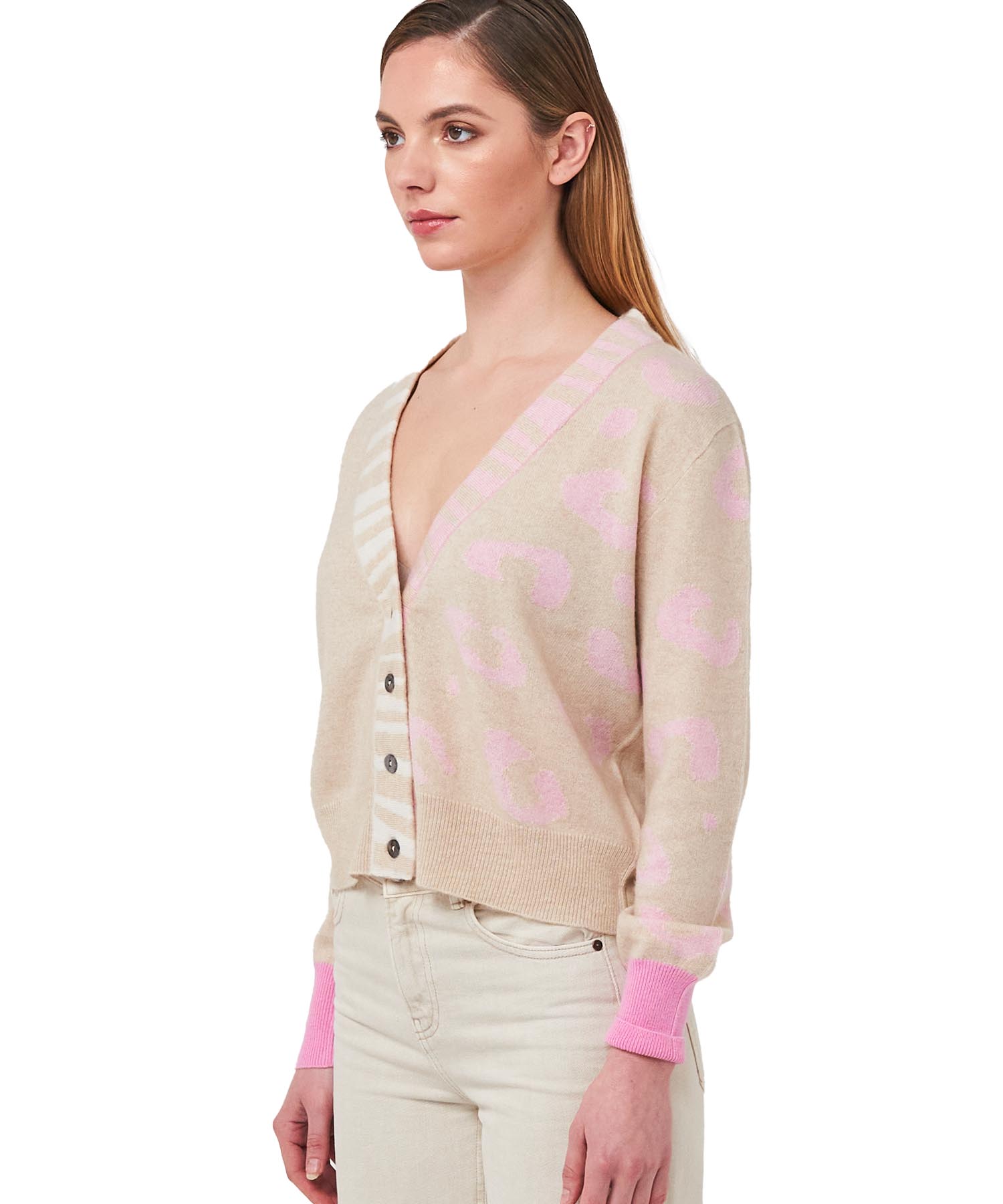 Patchwork Strickjacke aus reinem Cashmere von Brodie