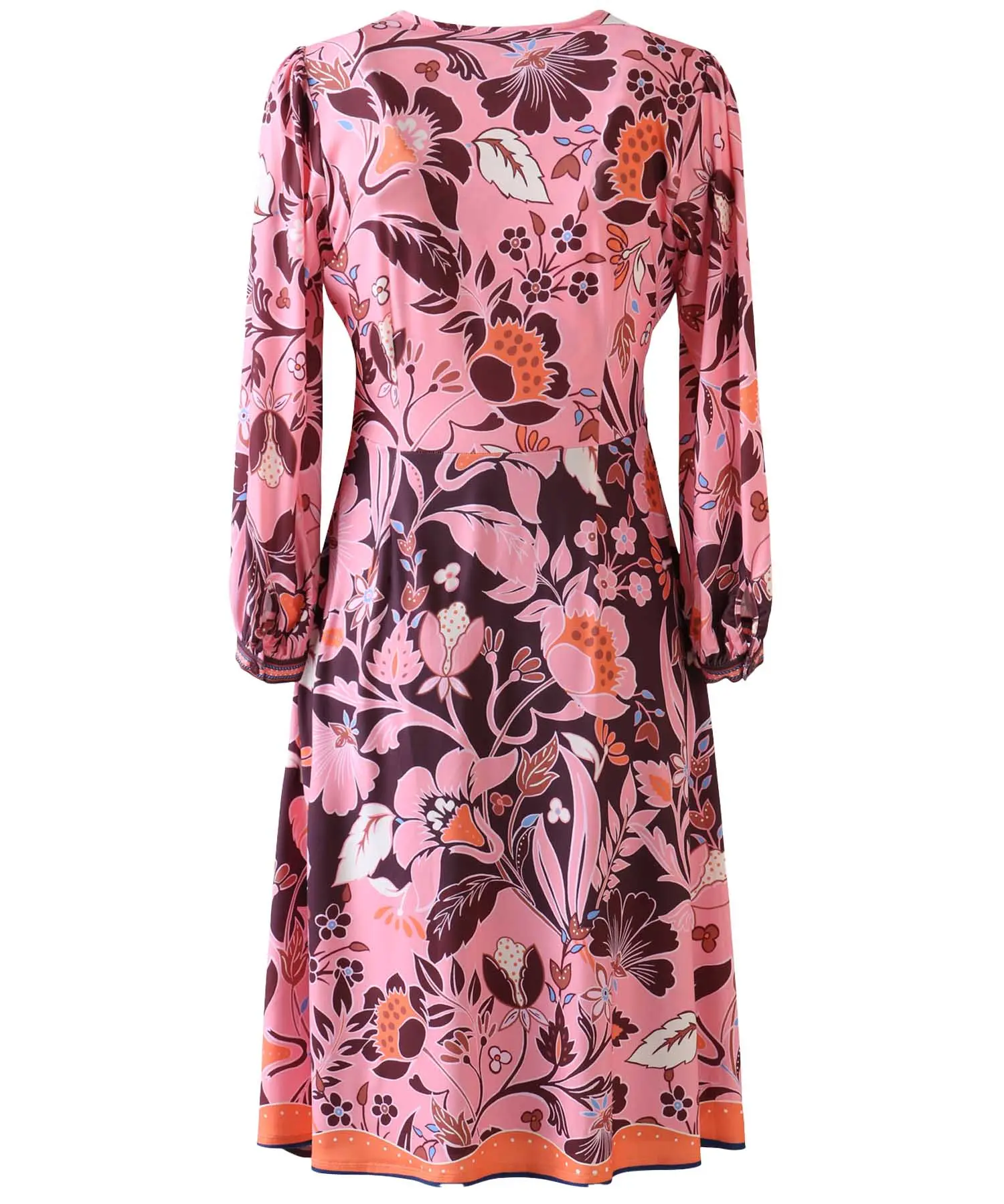 Hale Bob - Kleid  | Stilisierter Blumendruck Pink-Rot