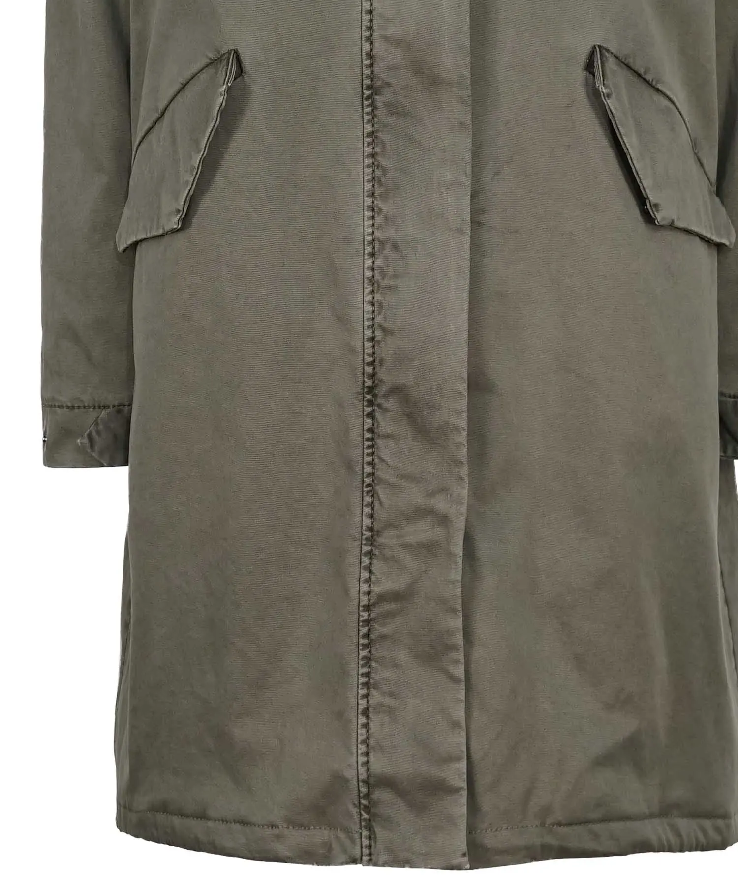 Blonde No. 8 Parka Emma in khaki mit Webpelzbesatz