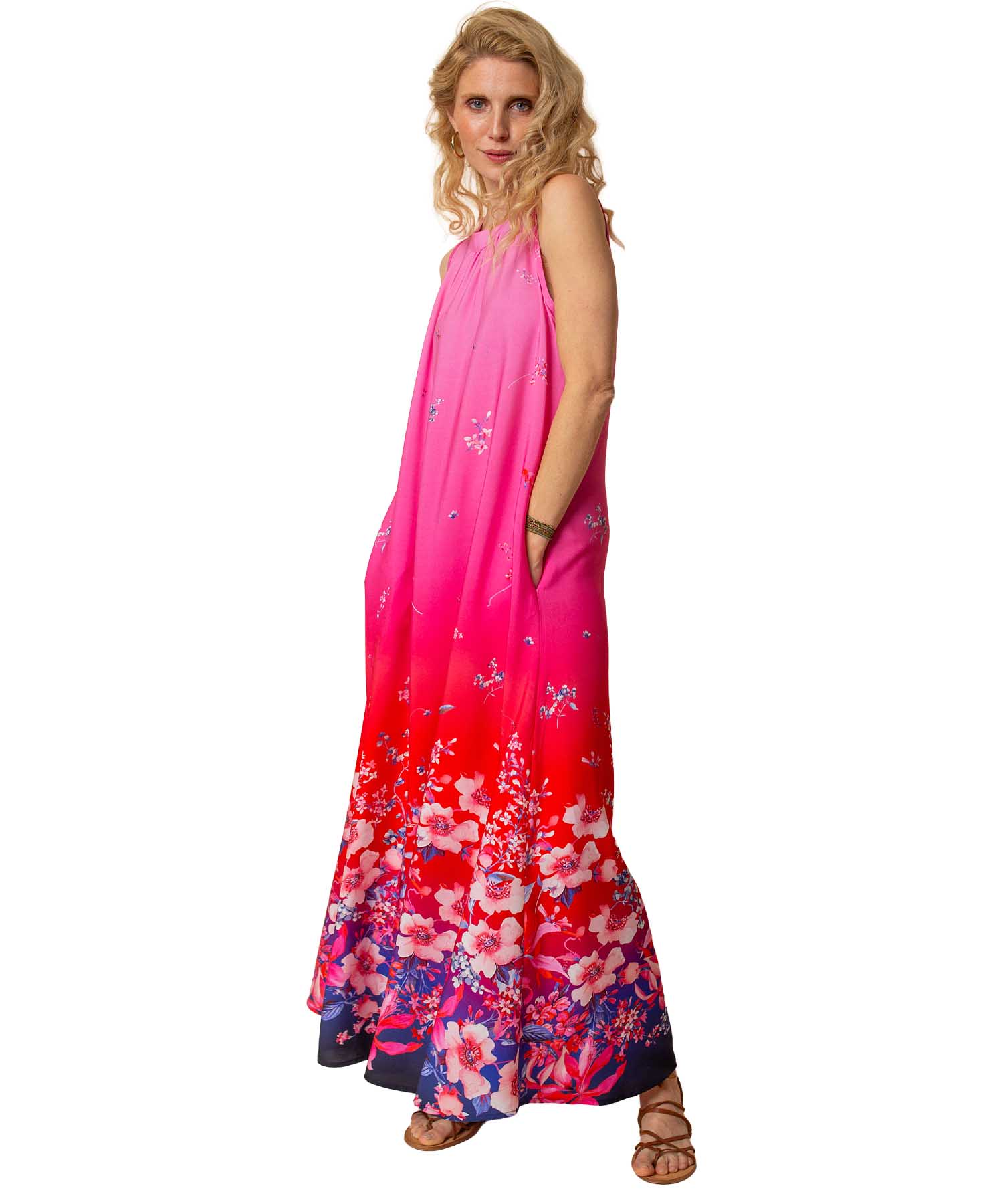 Emily van den Bergh Langes Viskosekleid mit Multi Flower Print | Modehaus Wörmann
