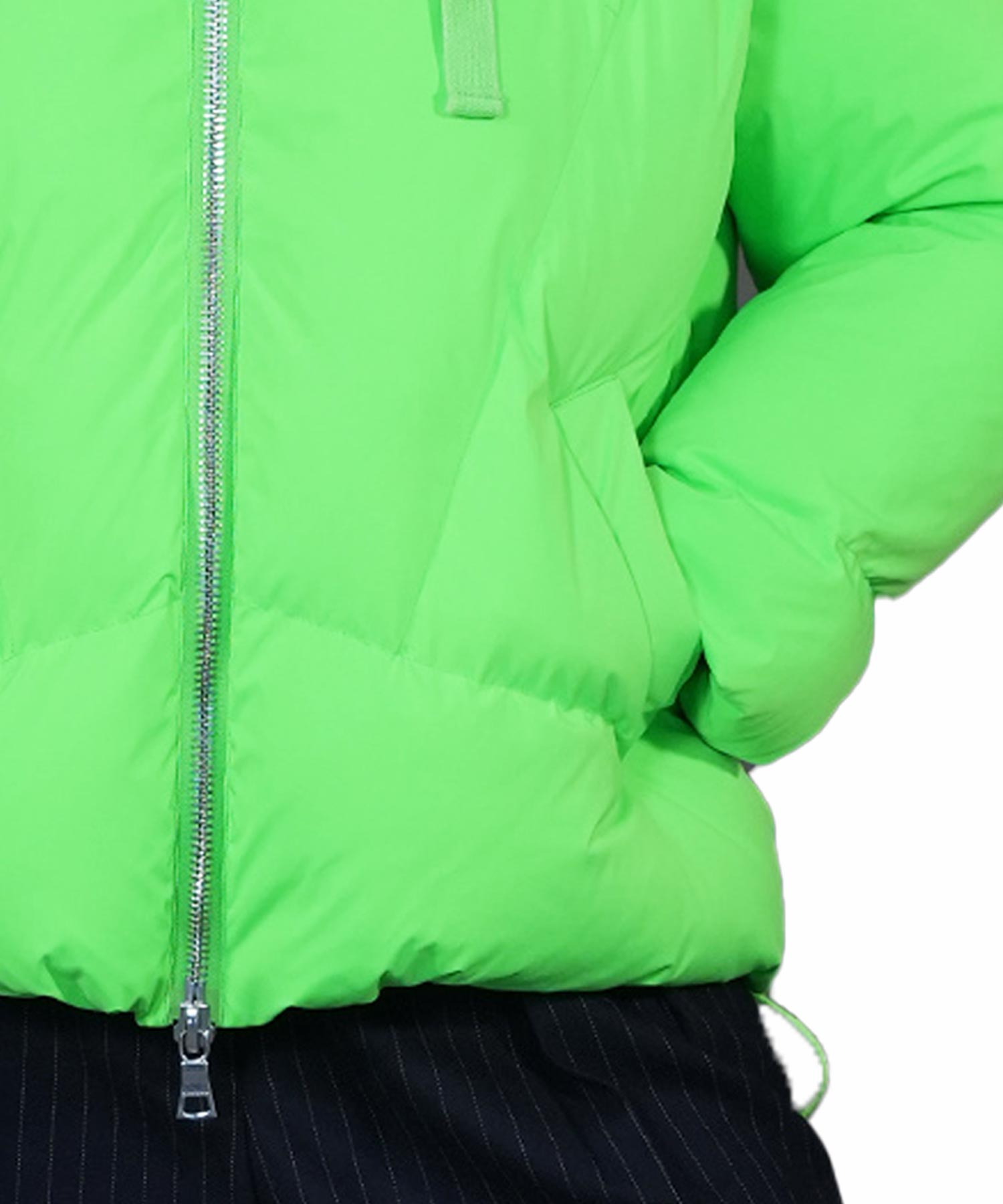 Blonde Jacke in green neon
