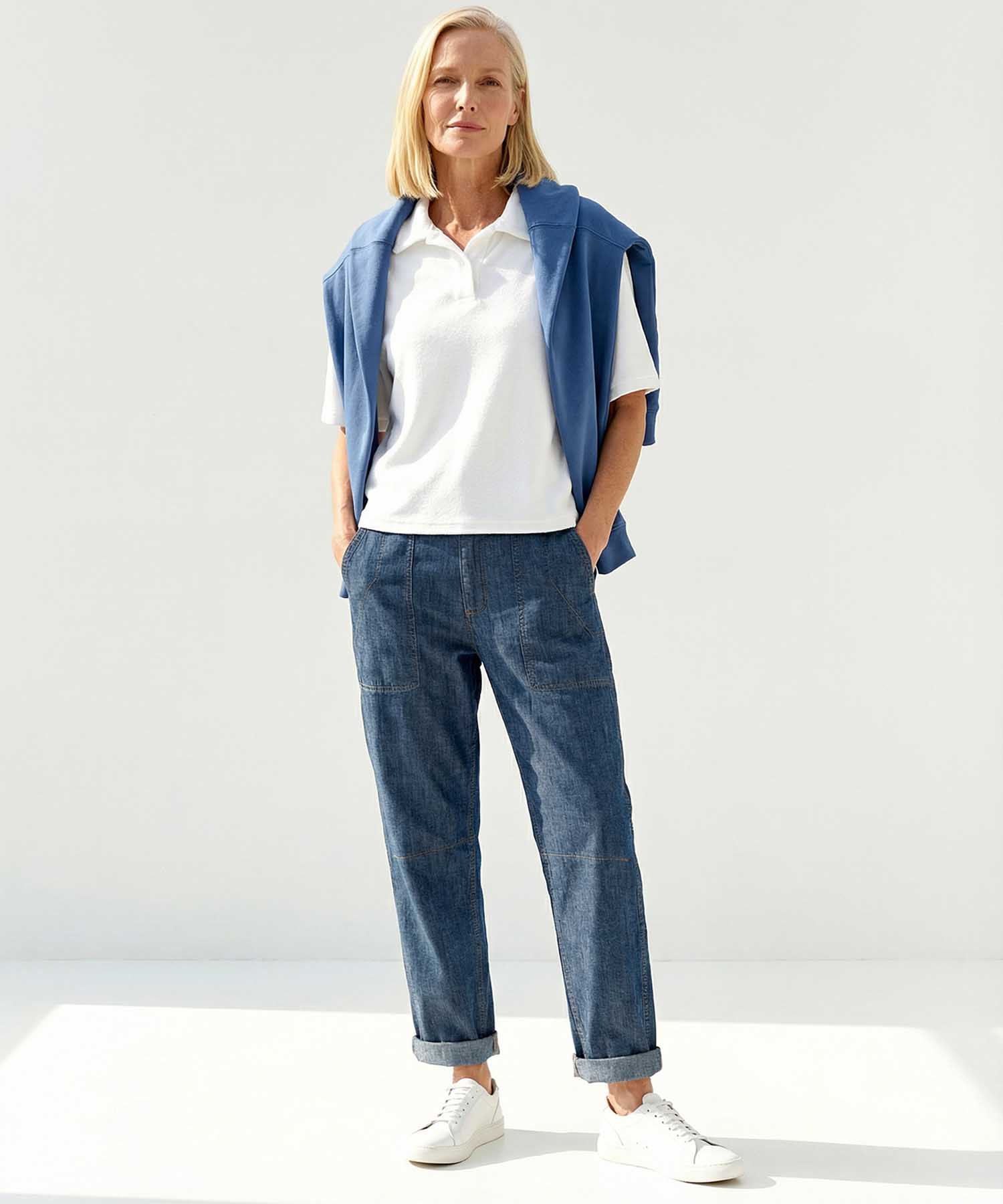 You Too Poloshirt Emma aus Frottier in Weiss | Modehaus Wörmann