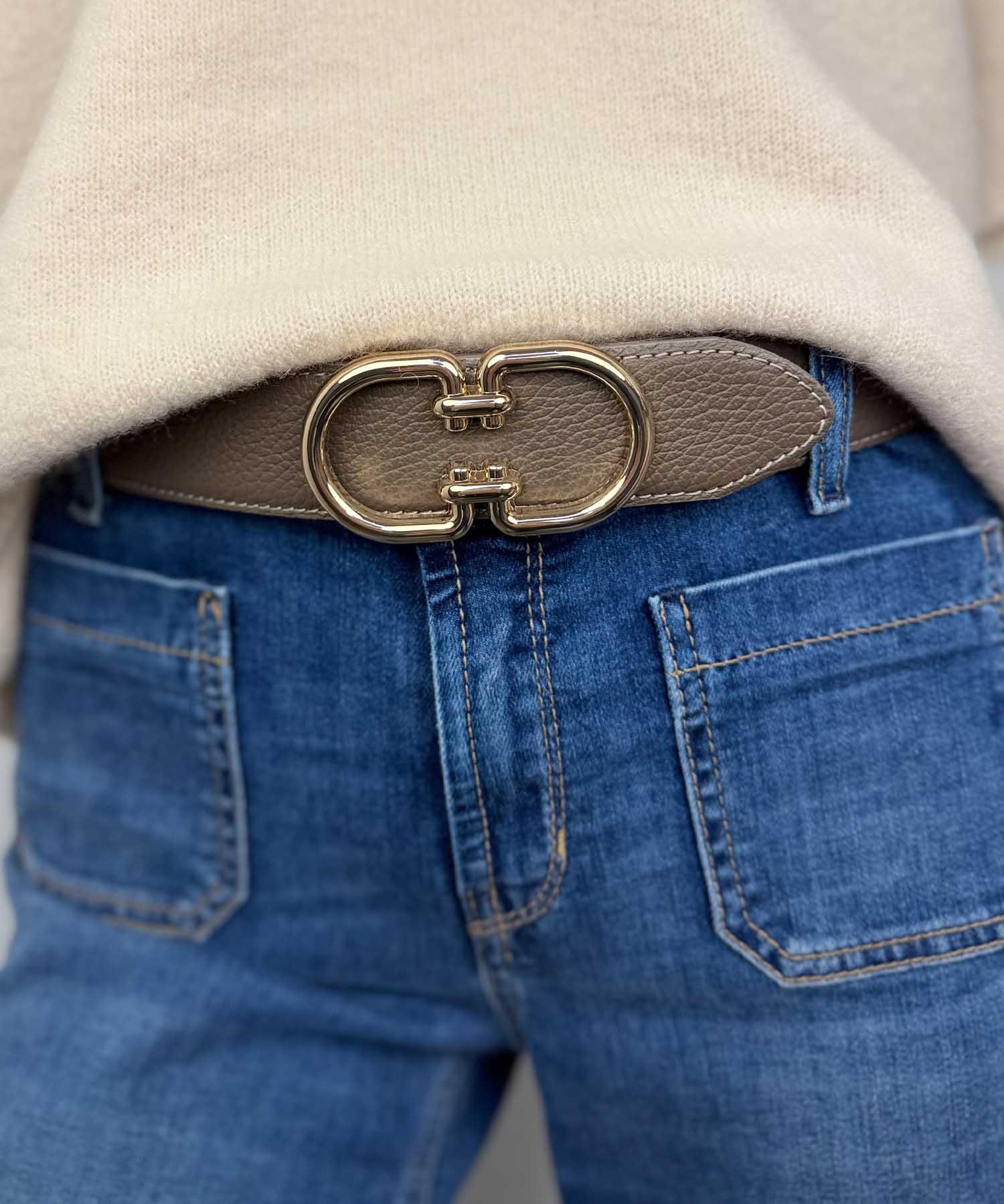 Ledergürtel aus Rindsleder 4 cm mit Doppelschließe | Modehaus Wörmann