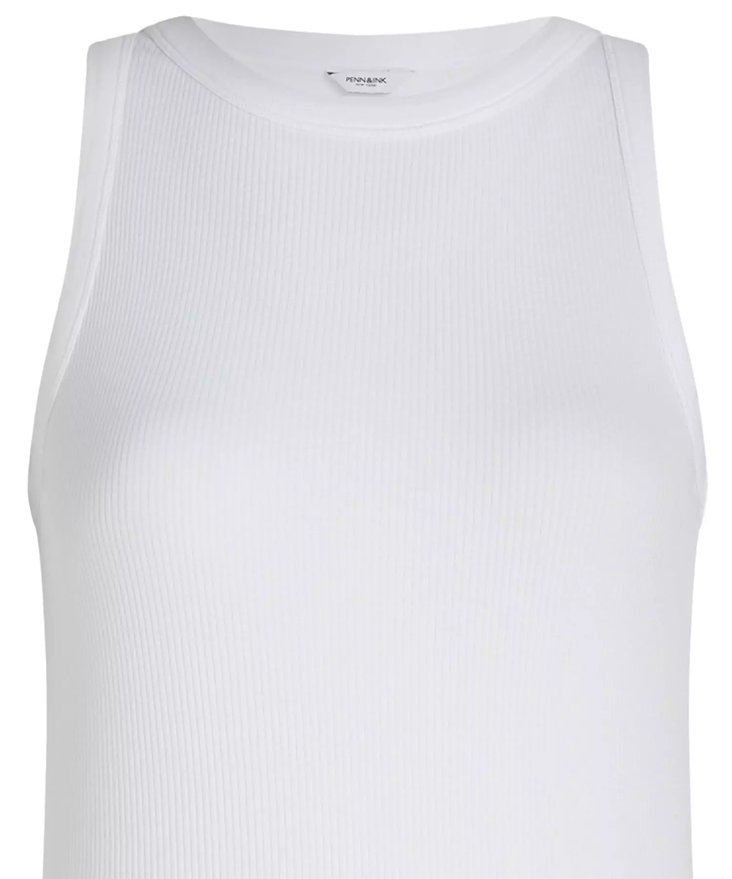 Penn and Ink Top aus Baumwolle in Rippenstruktur in weiss